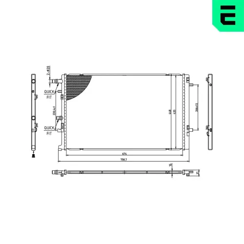 Kühler, Motorkühlung ERA 673590 Bild Kühler, Motorkühlung ERA 673590