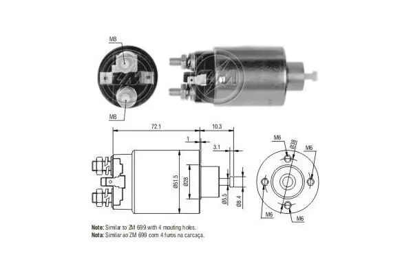 Magnetschalter, Starter 12 V ERA ZM4699