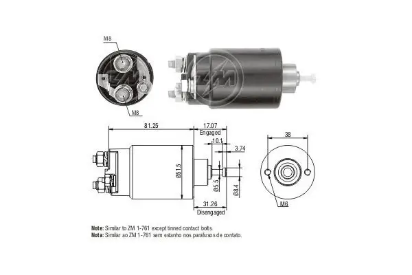 Magnetschalter, Starter 12 V ERA ZM761