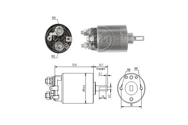 Magnetschalter, Starter 12 V ERA ZM787