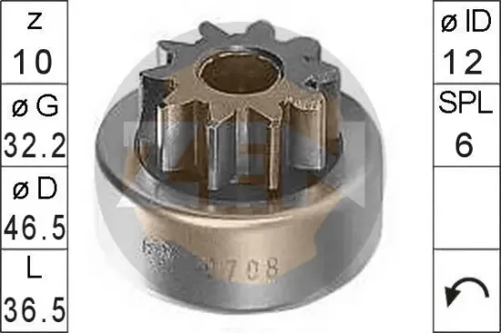 Freilaufgetriebe, Starter ERA ZN0708 Bild Freilaufgetriebe, Starter ERA ZN0708