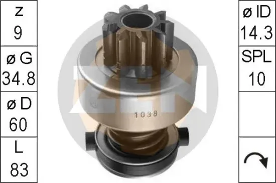 Freilaufgetriebe, Starter ERA ZN1038 Bild Freilaufgetriebe, Starter ERA ZN1038