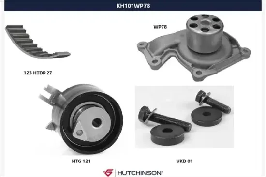 Wasserpumpe + Zahnriemensatz HUTCHINSON KH 101WP78 Bild Wasserpumpe + Zahnriemensatz HUTCHINSON KH 101WP78