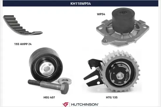 Wasserpumpe + Zahnriemensatz HUTCHINSON KH 118WP54 Bild Wasserpumpe + Zahnriemensatz HUTCHINSON KH 118WP54