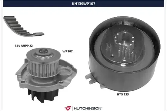 Wasserpumpe + Zahnriemensatz HUTCHINSON KH 139WP107 Bild Wasserpumpe + Zahnriemensatz HUTCHINSON KH 139WP107