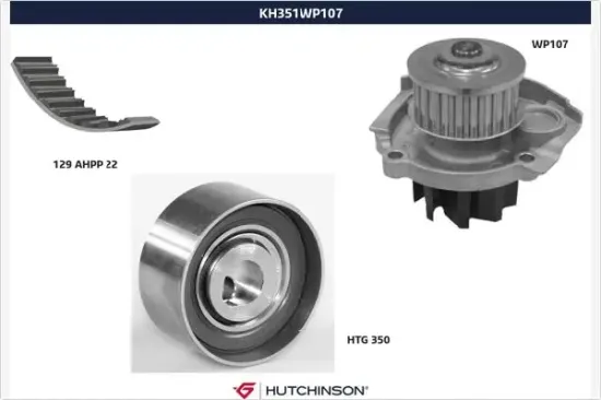 Wasserpumpe + Zahnriemensatz HUTCHINSON KH 351WP107 Bild Wasserpumpe + Zahnriemensatz HUTCHINSON KH 351WP107