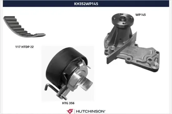 Wasserpumpe + Zahnriemensatz HUTCHINSON KH 352WP145 Bild Wasserpumpe + Zahnriemensatz HUTCHINSON KH 352WP145