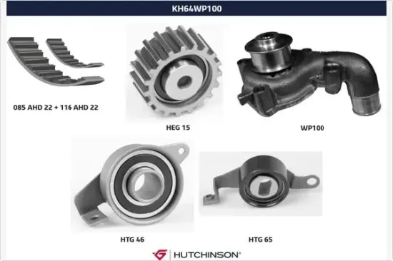Wasserpumpe + Zahnriemensatz HUTCHINSON KH 64WP100 Bild Wasserpumpe + Zahnriemensatz HUTCHINSON KH 64WP100