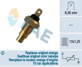 Sensor, Kühlmitteltemperatur FAE 31520 Bild Sensor, Kühlmitteltemperatur FAE 31520