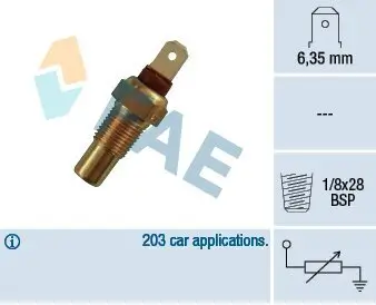 Sensor, Kühlmitteltemperatur FAE 31570 Bild Sensor, Kühlmitteltemperatur FAE 31570