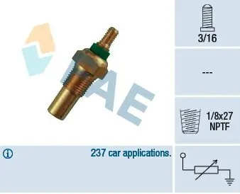 Sensor, Kühlmitteltemperatur FAE 32010 Bild Sensor, Kühlmitteltemperatur FAE 32010