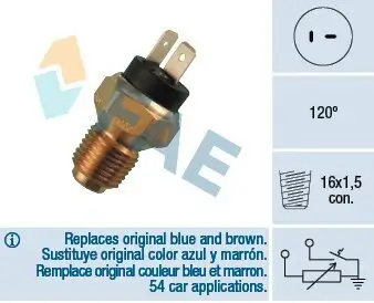 Sensor, Kühlmitteltemperatur FAE 34060 Bild Sensor, Kühlmitteltemperatur FAE 34060