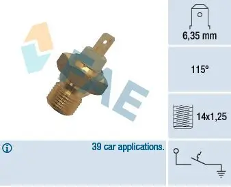 Temperaturschalter, Kühlmittelwarnlampe FAE 35270