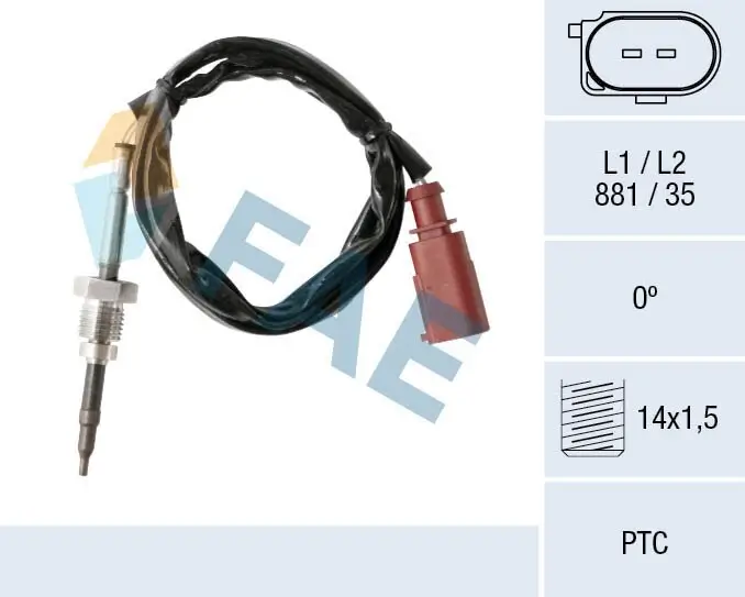 Sensor, Abgastemperatur vor Rußpartikelfilter FAE 68017