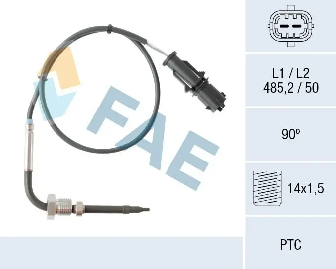 Sensor, Abgastemperatur nach Rußpartikelfilter FAE 68080