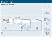 Glühkerze 11 V FAE 74172