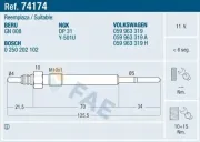 Glühkerze 12 V FAE 74174