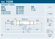 Glühkerze 11 V FAE 74208