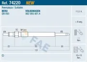 Glühkerze 11,5 V FAE 74220