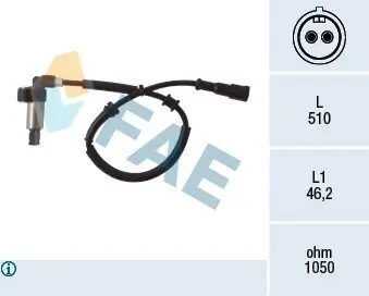 Sensor, Raddrehzahl Hinterachse rechts FAE 78002