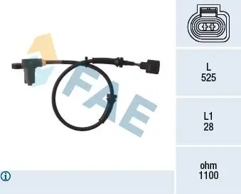 Sensor, Raddrehzahl Vorderachse FAE 78003