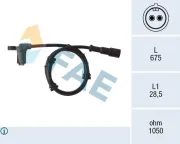 Sensor, Raddrehzahl Vorderachse FAE 78006