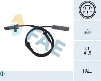 Sensor, Raddrehzahl Hinterachse FAE 78009