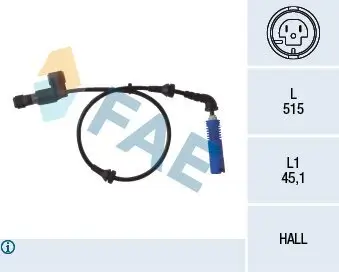 Sensor, Raddrehzahl Vorderachse links FAE 78014