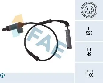 Sensor, Raddrehzahl Vorderachse FAE 78018