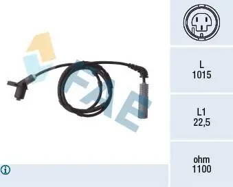 Sensor, Raddrehzahl Hinterachse FAE 78019
