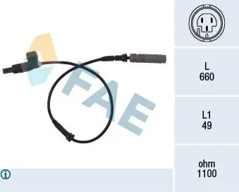 Sensor, Raddrehzahl Vorderachse FAE 78023 Bild Sensor, Raddrehzahl Vorderachse FAE 78023
