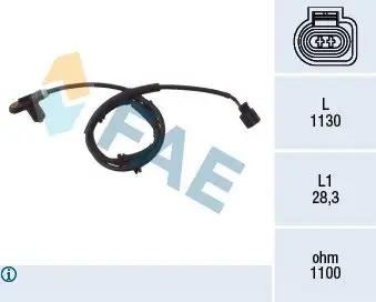 Sensor, Raddrehzahl Hinterachse FAE 78025 Bild Sensor, Raddrehzahl Hinterachse FAE 78025