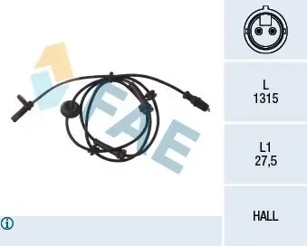 Sensor, Raddrehzahl Vorderachse rechts FAE 78030 Bild Sensor, Raddrehzahl Vorderachse rechts FAE 78030