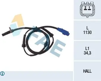 Sensor, Raddrehzahl Vorderachse FAE 78034 Bild Sensor, Raddrehzahl Vorderachse FAE 78034