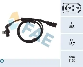 Sensor, Raddrehzahl Vorderachse FAE 78040