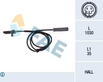 Sensor, Raddrehzahl Hinterachse FAE 78043
