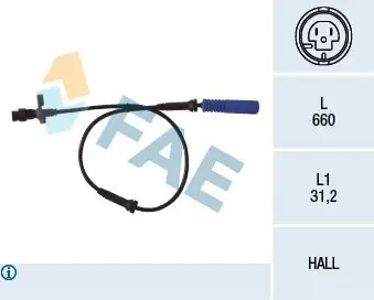 Sensor, Raddrehzahl Vorderachse FAE 78045