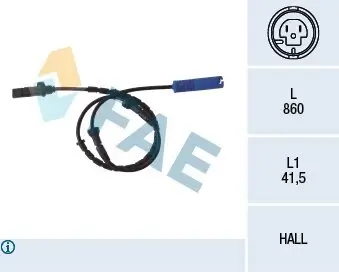 Sensor, Raddrehzahl Hinterachse FAE 78046