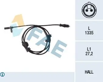 Sensor, Raddrehzahl FAE 78047