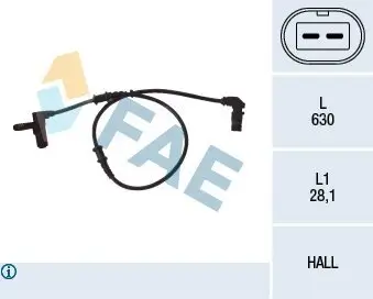 Sensor, Raddrehzahl Vorderachse FAE 78052 Bild Sensor, Raddrehzahl Vorderachse FAE 78052