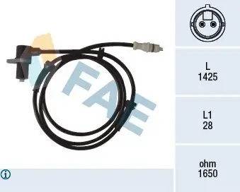 Sensor, Raddrehzahl FAE 78067