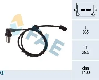 Sensor, Raddrehzahl Hinterachse FAE 78071