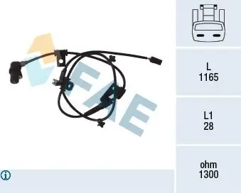 Sensor, Raddrehzahl Vorderachse rechts FAE 78078 Bild Sensor, Raddrehzahl Vorderachse rechts FAE 78078