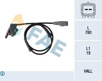 Sensor, Raddrehzahl Hinterachse FAE 78080 Bild Sensor, Raddrehzahl Hinterachse FAE 78080