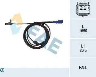 Sensor, Raddrehzahl Hinterachse FAE 78098 Bild Sensor, Raddrehzahl Hinterachse FAE 78098