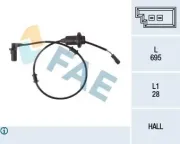 Sensor, Raddrehzahl Hinterachse links FAE 78108