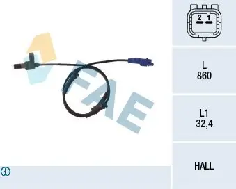 Sensor, Raddrehzahl Hinterachse FAE 78116 Bild Sensor, Raddrehzahl Hinterachse FAE 78116