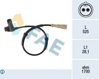 Sensor, Raddrehzahl Vorderachse FAE 78121 Bild Sensor, Raddrehzahl Vorderachse FAE 78121