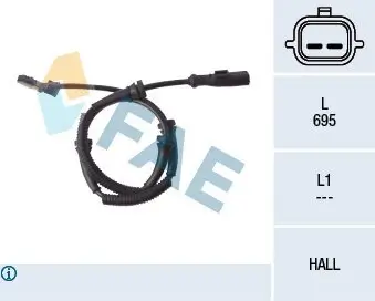 Sensor, Raddrehzahl Vorderachse FAE 78124