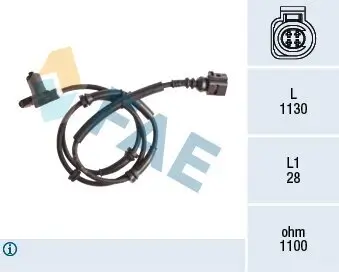 Sensor, Raddrehzahl Hinterachse links FAE 78174